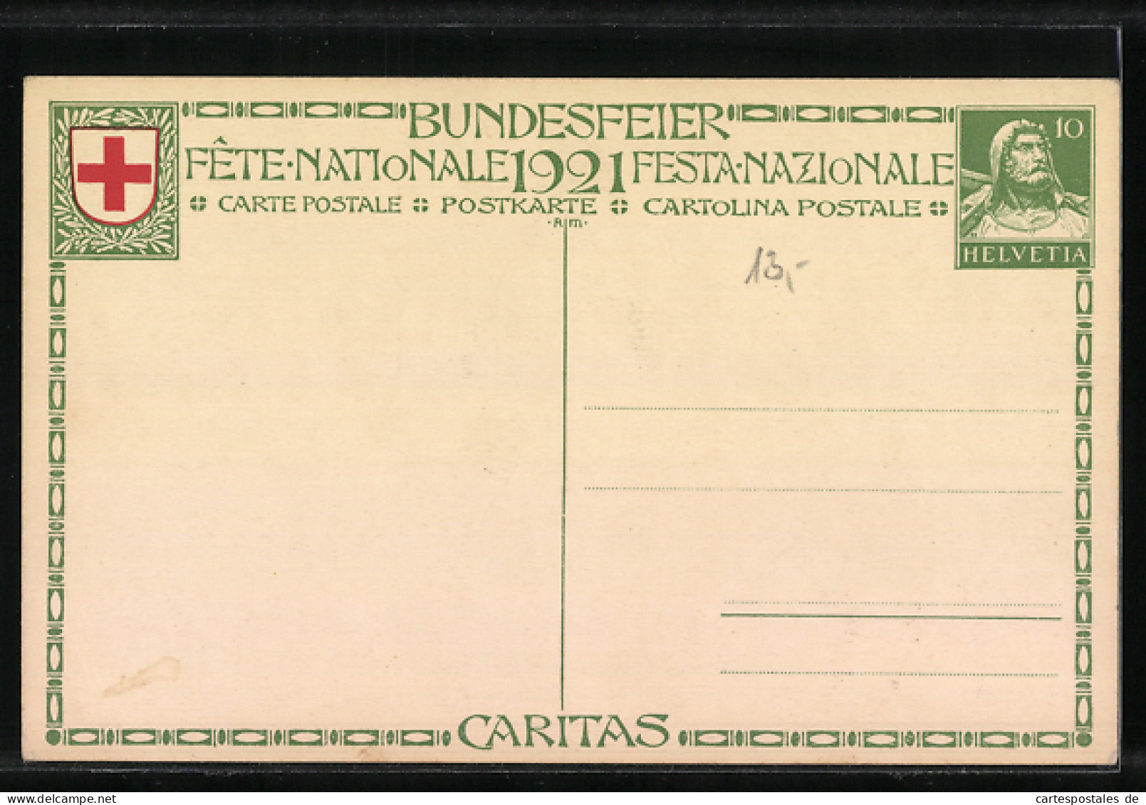 Künstler-AK Schweizer Bundesfeier 1921, Krankenschwester Des Roten Kreuzes Mit Krankem Kind, Ganzsache  - Stamped Stationery