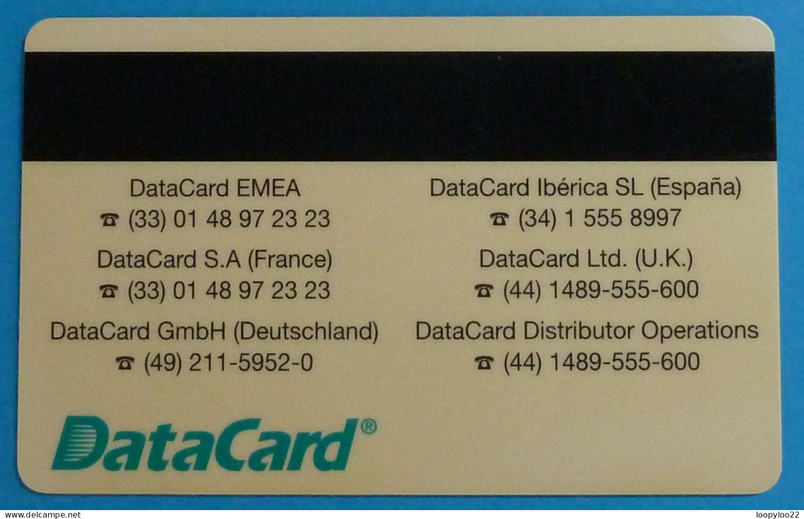 UK/ France/ Spain/ Germany - Used In Many Countries - DataCard - Facsimile Chip - Smart Card - Autres & Non Classés