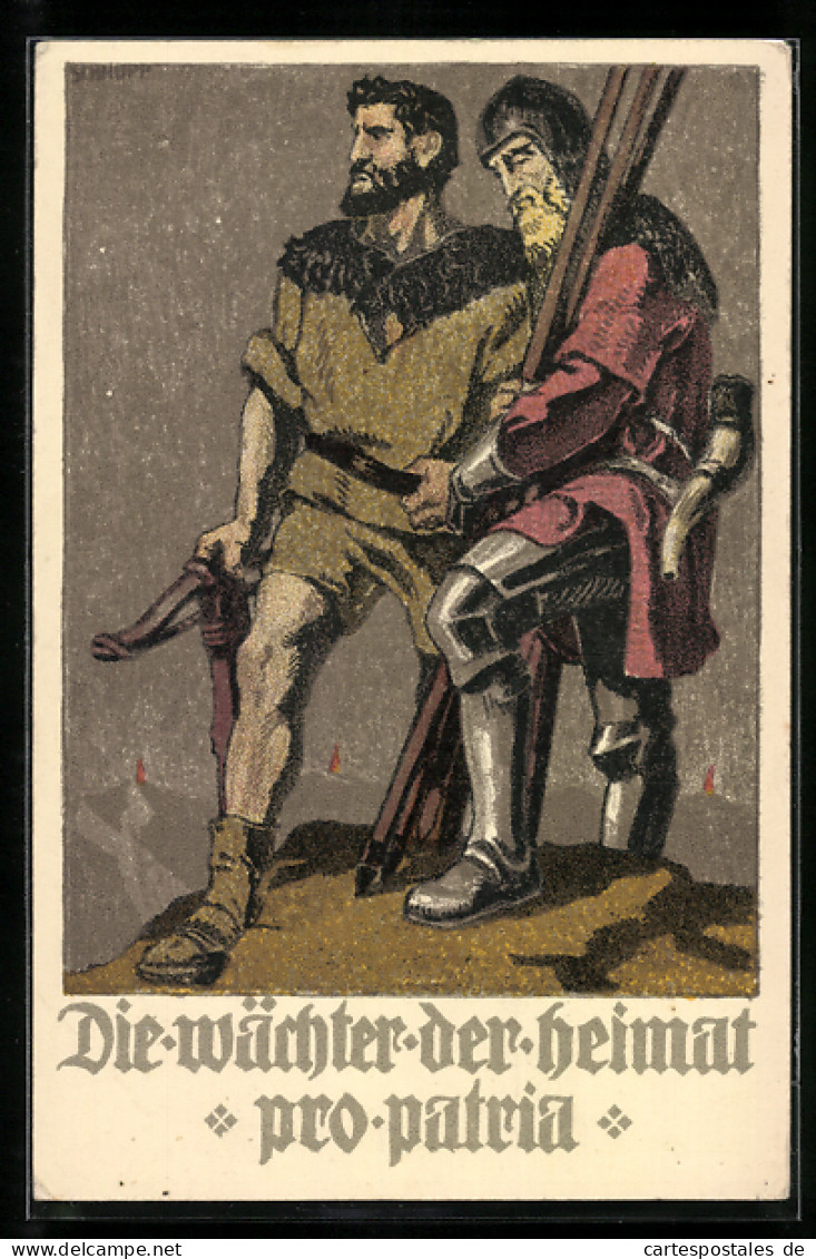 AK Schweizer Bundesfeier 1910, Prop Patria - Die Wächter Der Heimat, Ganzsache  - Interi Postali