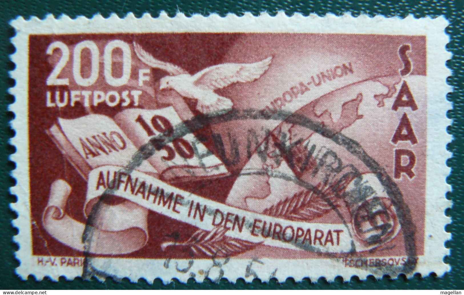 Allemagne - Saargebiet Mi. 298 - Sarre Yv. PA13 Oblitéré (Voir Scan Et Description) - Used Stamps