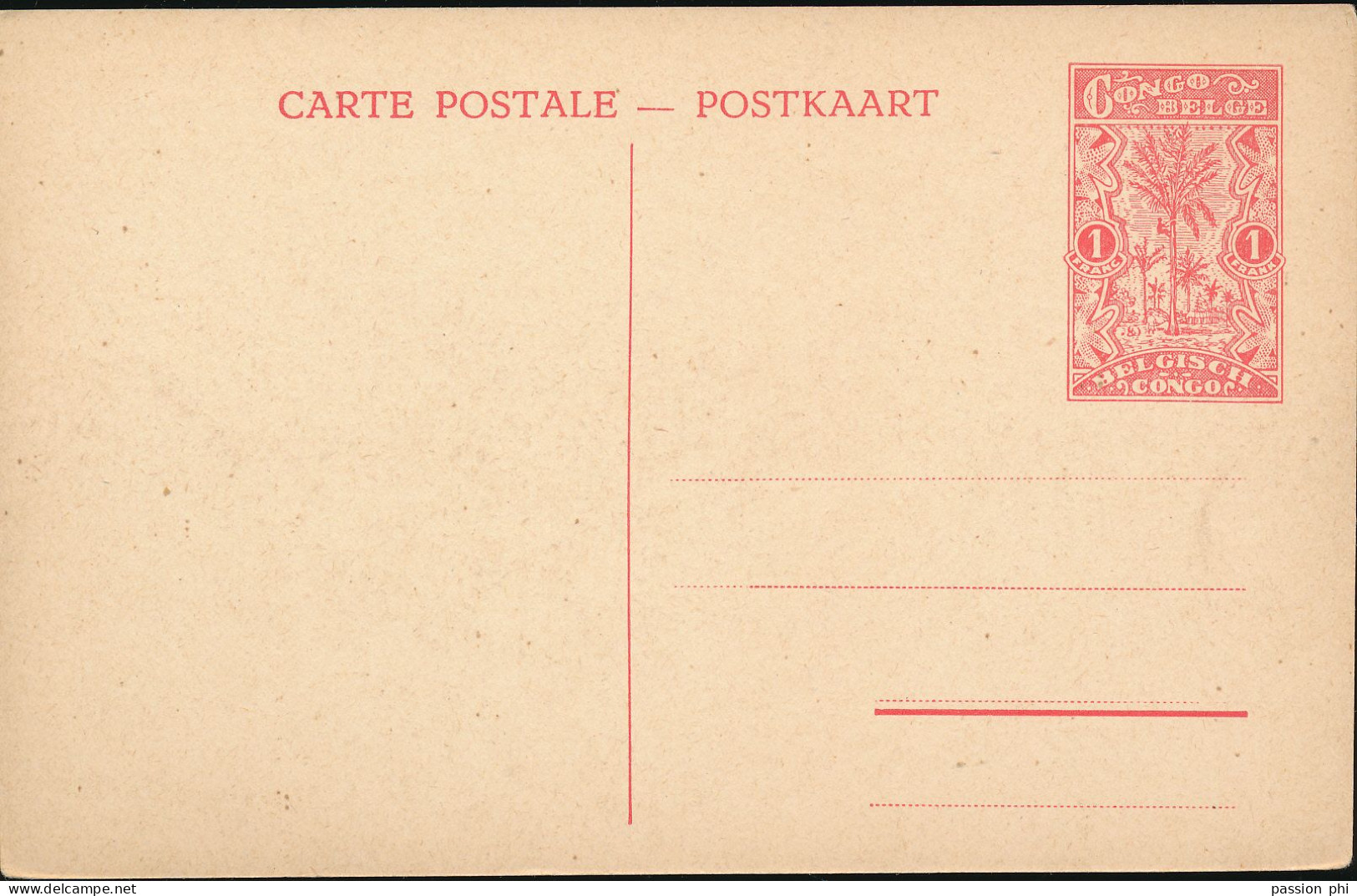 BELGIAN CONGO  PPS SBEP 67 VIEW 9 UNUSED - Stamped Stationery