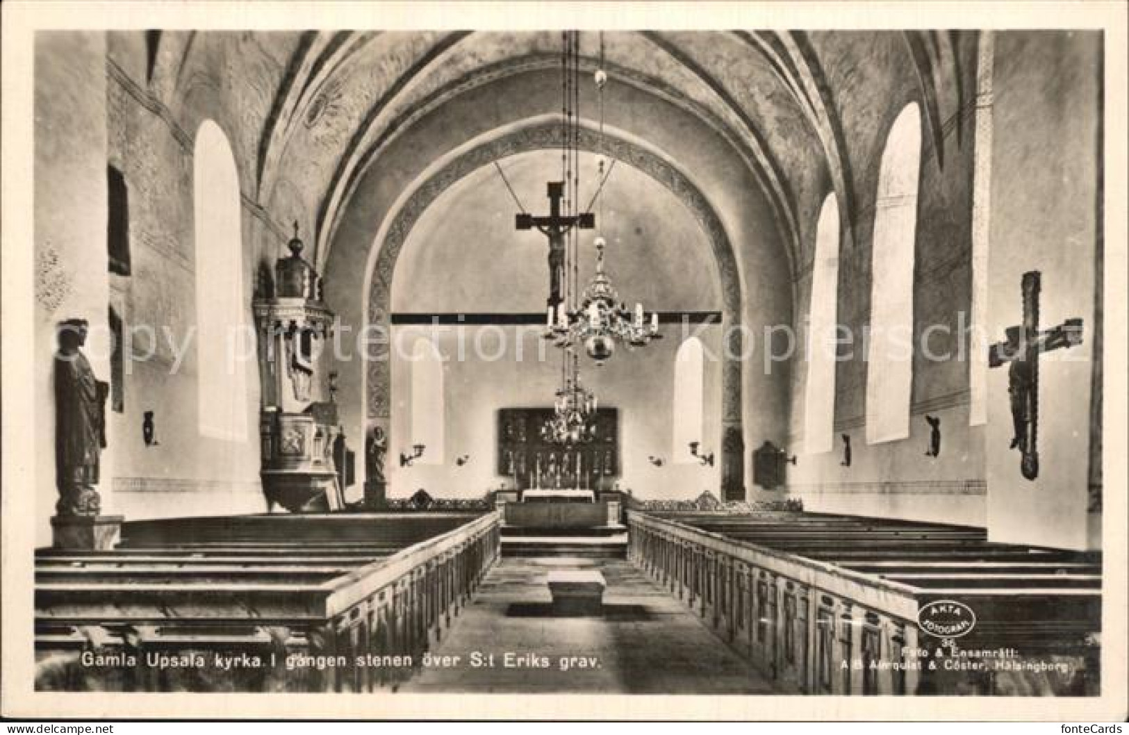 72422417 Upsala Gamla Upsala Kyrka I Gangen Stenen Oever St Eriks Grav - Sonstige & Ohne Zuordnung