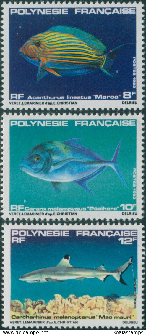 French Polynesia 1983 Sc#373-375,SG386-388 Fish Set MNH - Other & Unclassified