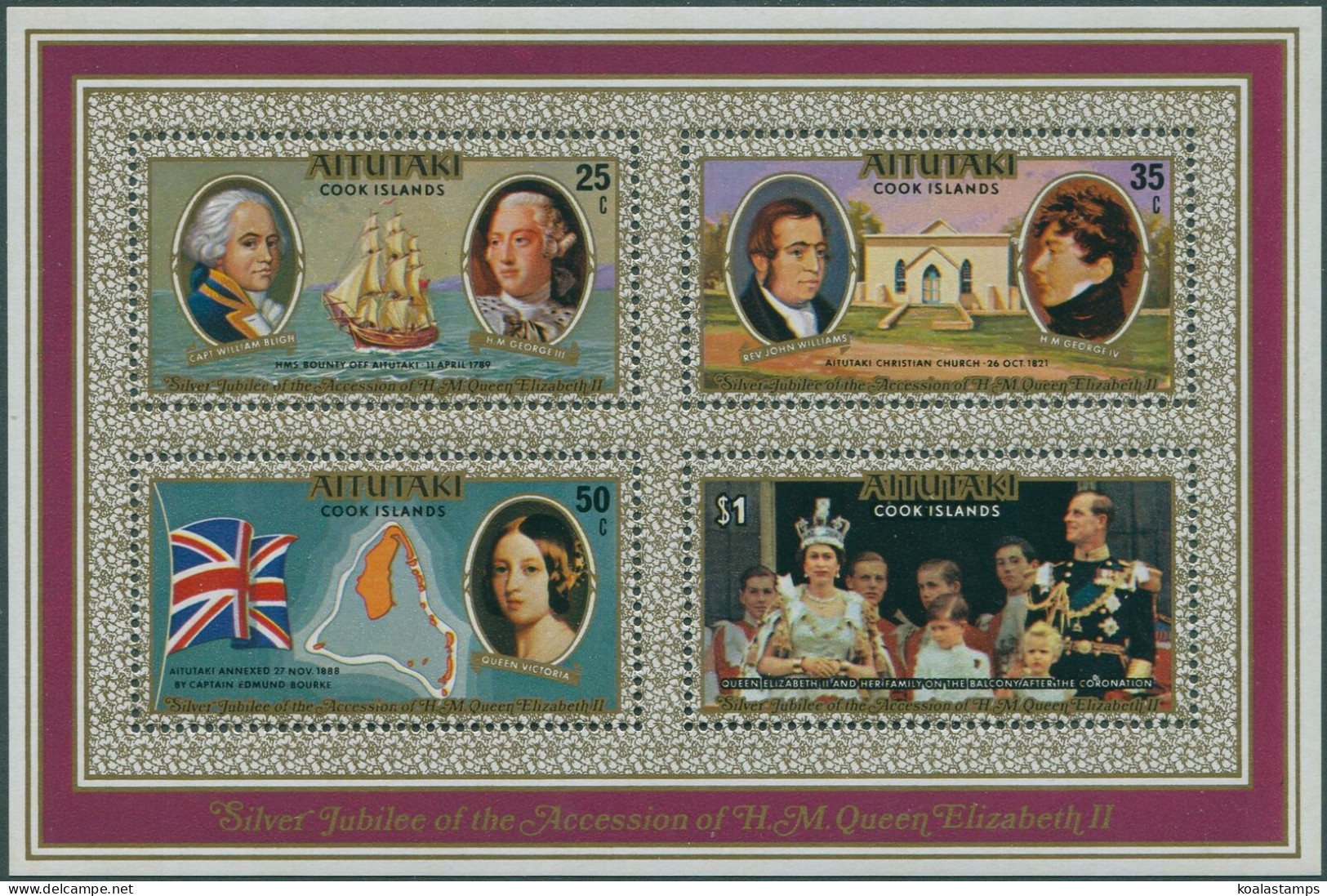 Aitutaki 1977 SG229 Silver Jubilee MS MNH - Cook