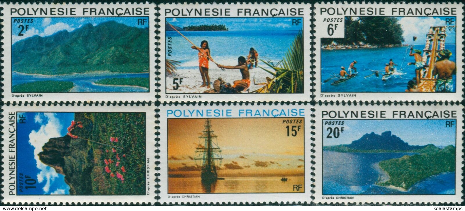 French Polynesia 1974 Sc#278-283,SG180-185 Polynesian Landscapes Set MNH - Sonstige & Ohne Zuordnung