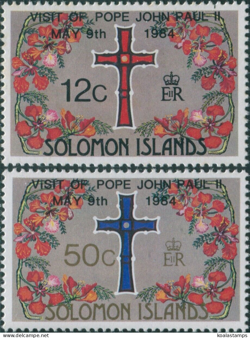 Solomon Islands 1984 SG517-518 Pope Visit Set MNH - Salomon (Iles 1978-...)