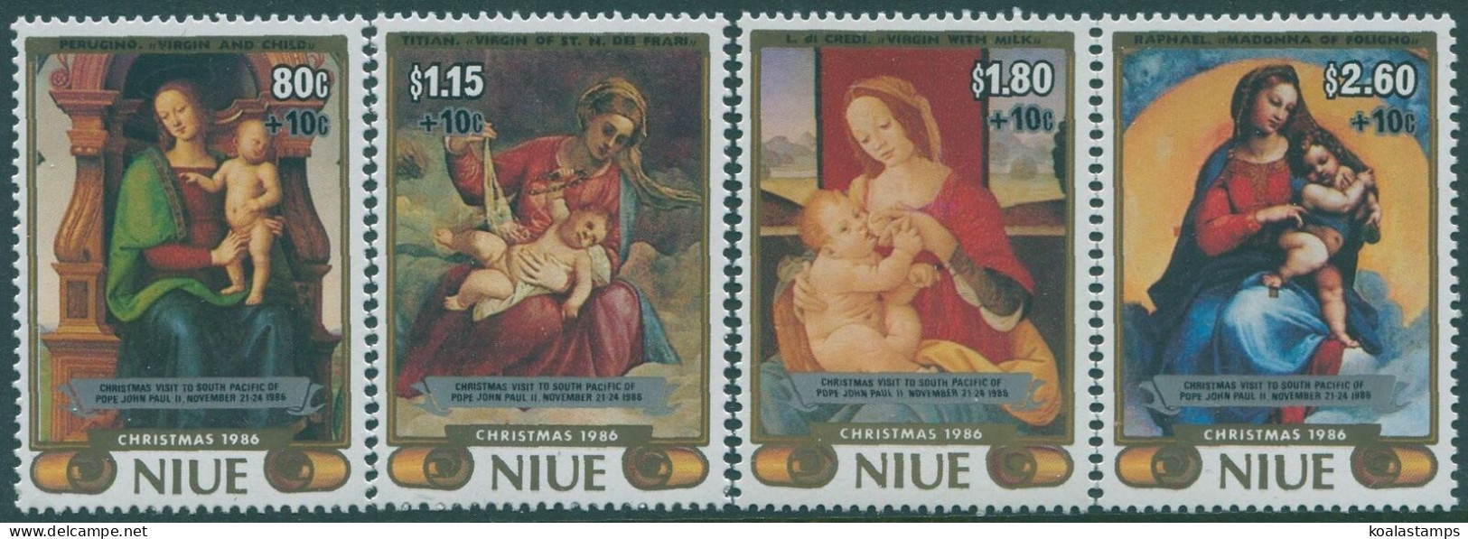 Niue 1986 SG642-645 Christmas Visit Of Pope Set MNH - Niue