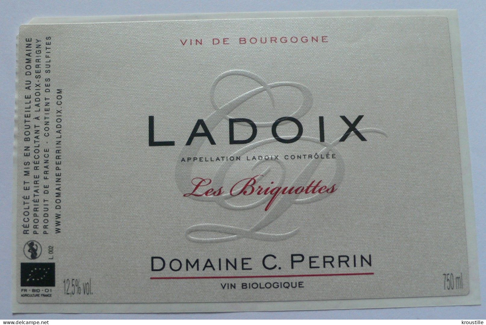 LADOIX - BOURGOGNE - LOT DE 2 ETIQUETTES NEUVES - Bourgogne