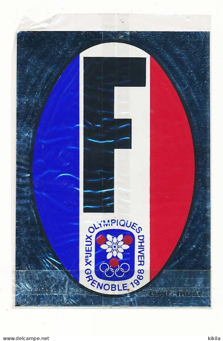 Autocollant Neuf X° Jeux Olympiques D'Hiver GRENOBLE 1968 Olympic Games 68 Plaque F Pour Automobile - Andere & Zonder Classificatie