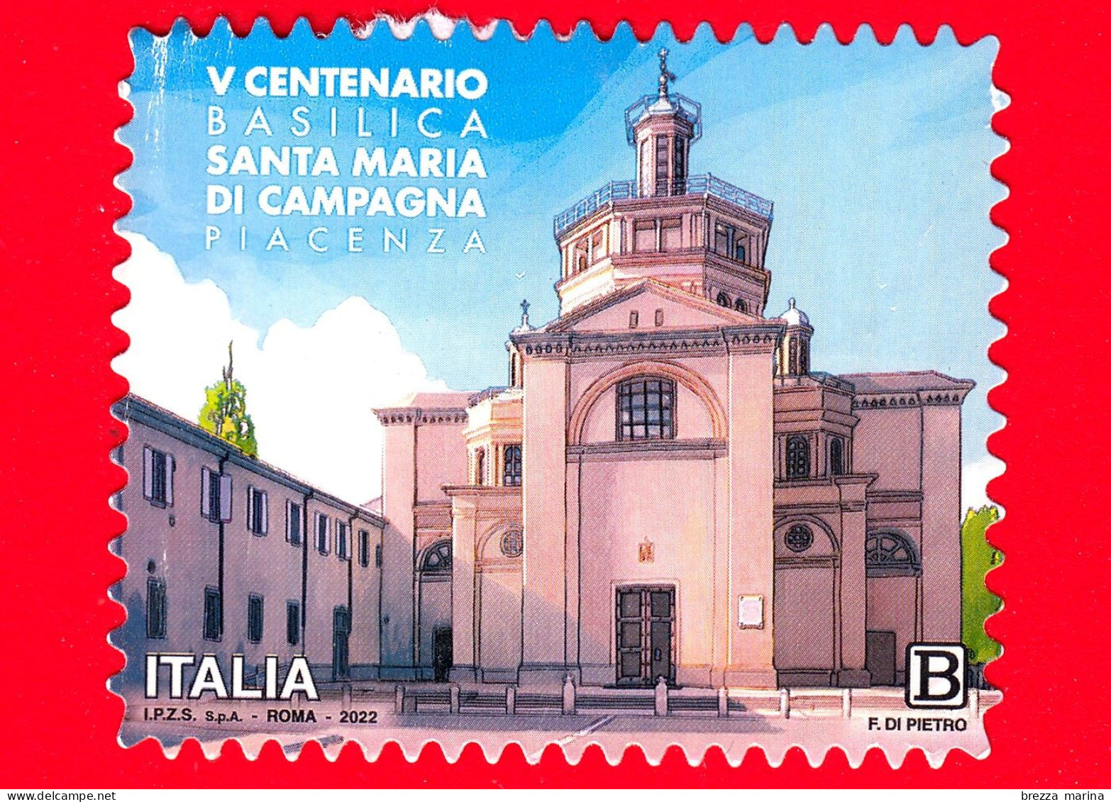 ITALIA - Usato - 2022 - 500 Anni Della Basilica Di Santa Maria Di Campagna (PC) - B - 2021-...: Used