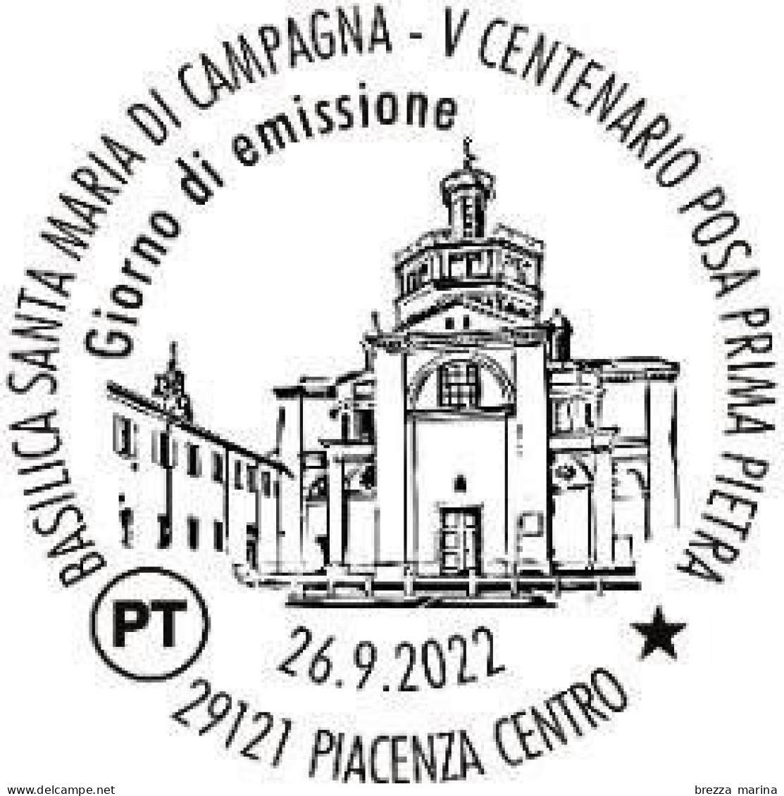 ITALIA - Usato - 2022 - 500 Anni Della Basilica Di Santa Maria Di Campagna (PC) - B - 2021-...: Gebraucht