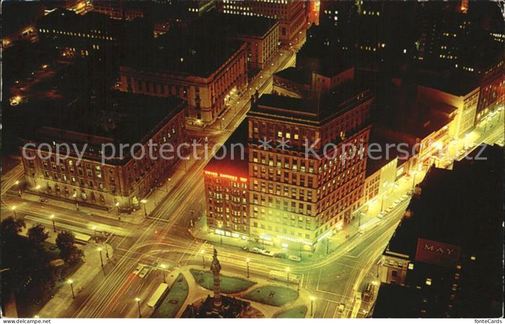 72415861 Cleveland Ohio Fliegeraufnahme Downtown At Night Public Square  - Otros & Sin Clasificación