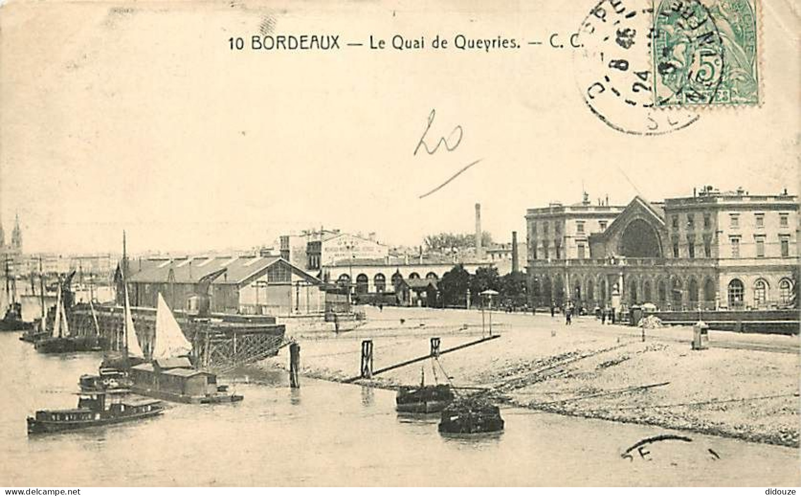 33 - Bordeaux - Le Quai De Queyries - Oblitération Ronde De 1907 - CPA - Voir Scans Recto-Verso - Bordeaux