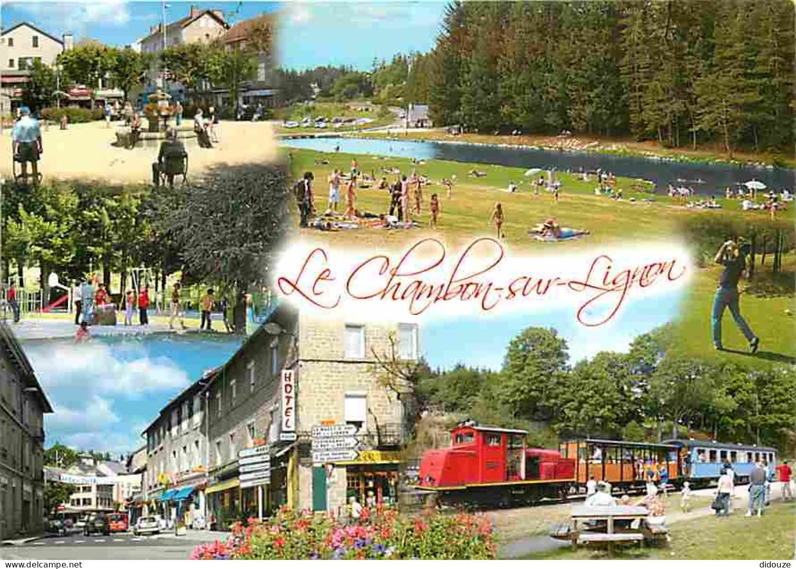 Trains - Petit Train Touristique Du Velay Lignon - Le Chambon Sur Lignon - Multivues - Automobiles - CPM - Voir Scans Re - Eisenbahnen