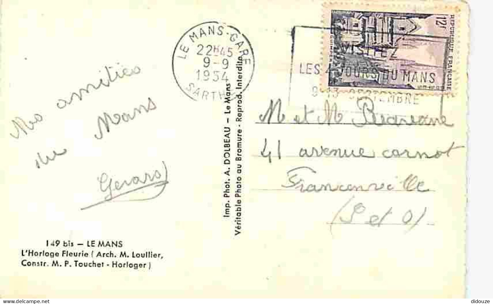 72 - Le Mans - L'Horloge Fleurie - Fleurs - Voir Timbre - CPM - Voir Scans Recto-Verso - Le Mans