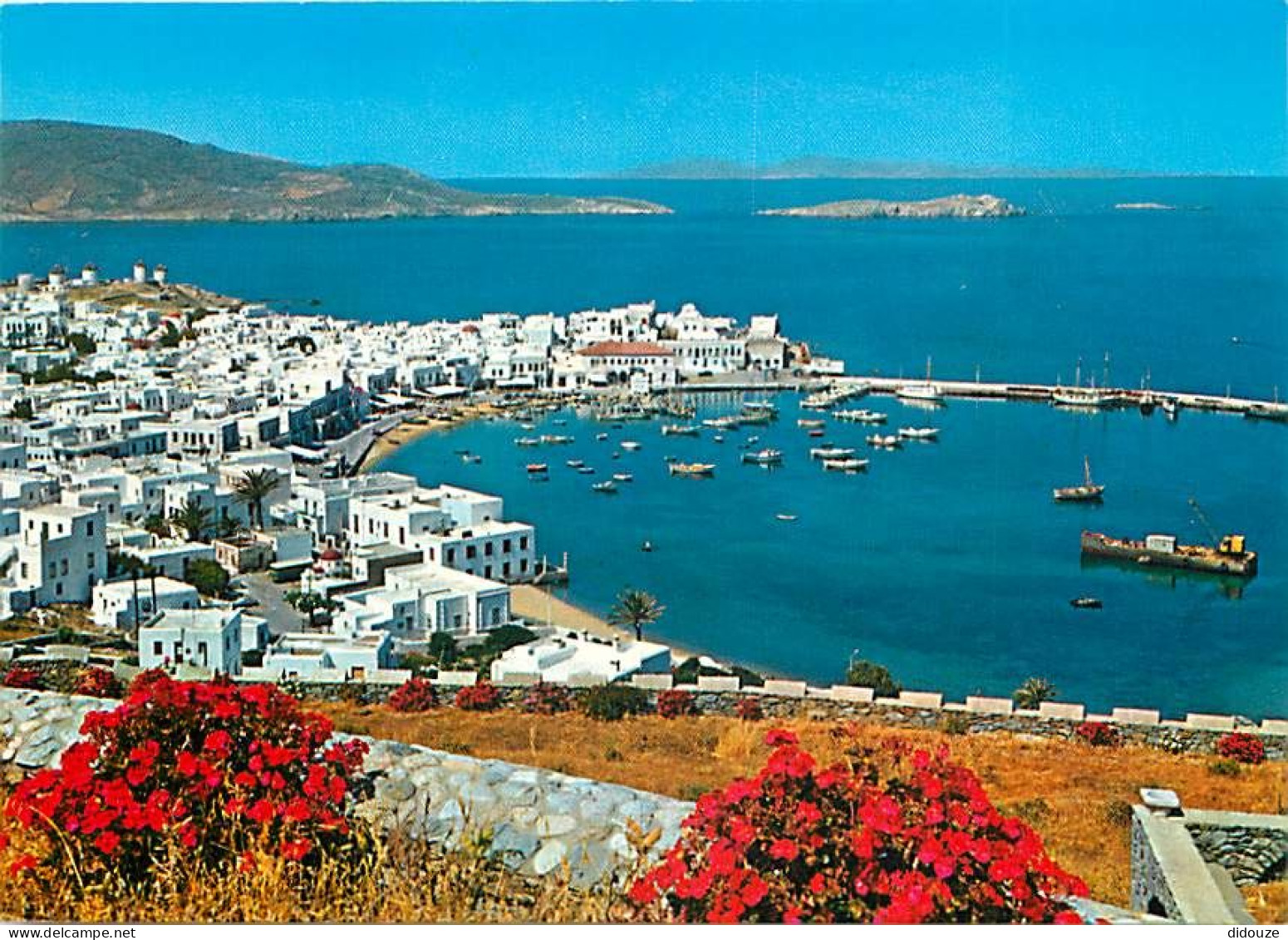 Grèce - Ile De Mykonos - Mukovoc - Vue Partielle De Mykonos - Fleurs - Carte Neuve - CPM - Voir Scans Recto-Verso - Grèce