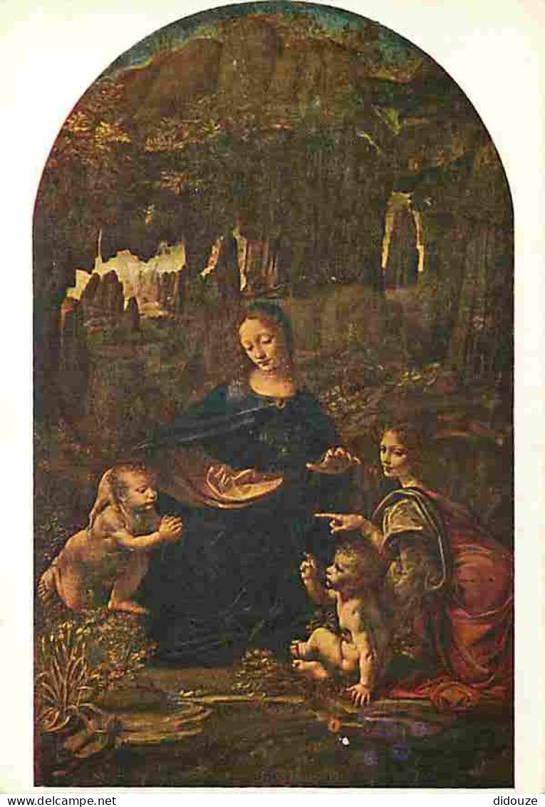 Art - Peinture - Léonard De Vinci - La Vierge Au Rocher - Musée Du Louvre - CPM - Voir Scans Recto-Verso - Paintings