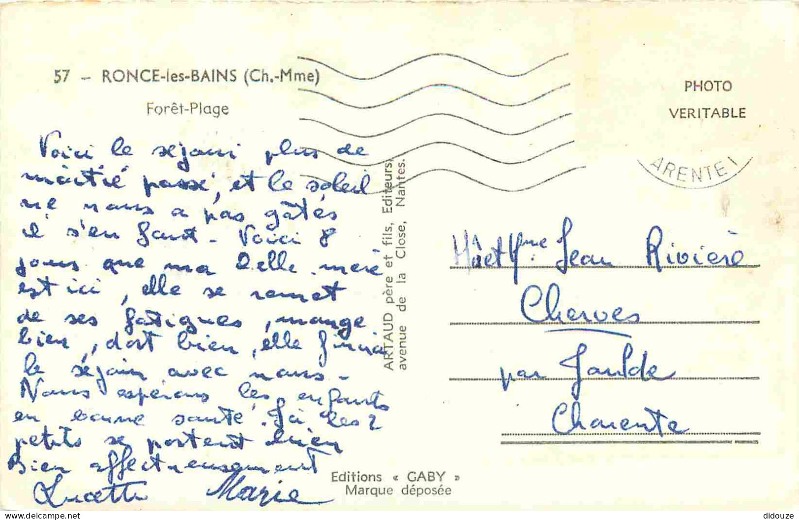 17 - Ronce Les Bains - Forêt-Plage - Mention Photographie Véritable - Carte Dentelée - CPSM Format CPA - Voir Scans Rect - Sonstige & Ohne Zuordnung