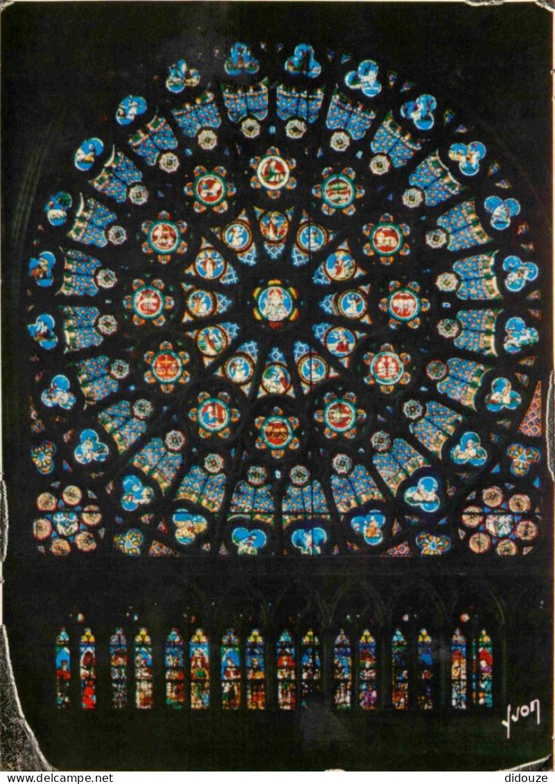 93 - Saint Denis - Intérieur De La Basilique - Rosace Sud Du Transept - Art Vitraux Religieux - CPM - Voir Scans Recto-V - Saint Denis