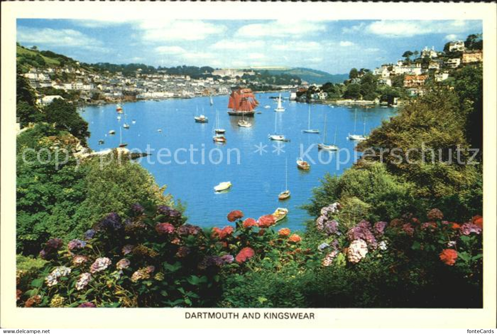 72414625 Dartmouth & Kingswear Panorama Harbour Hafen Dartmouth & Kingswear - Altri & Non Classificati