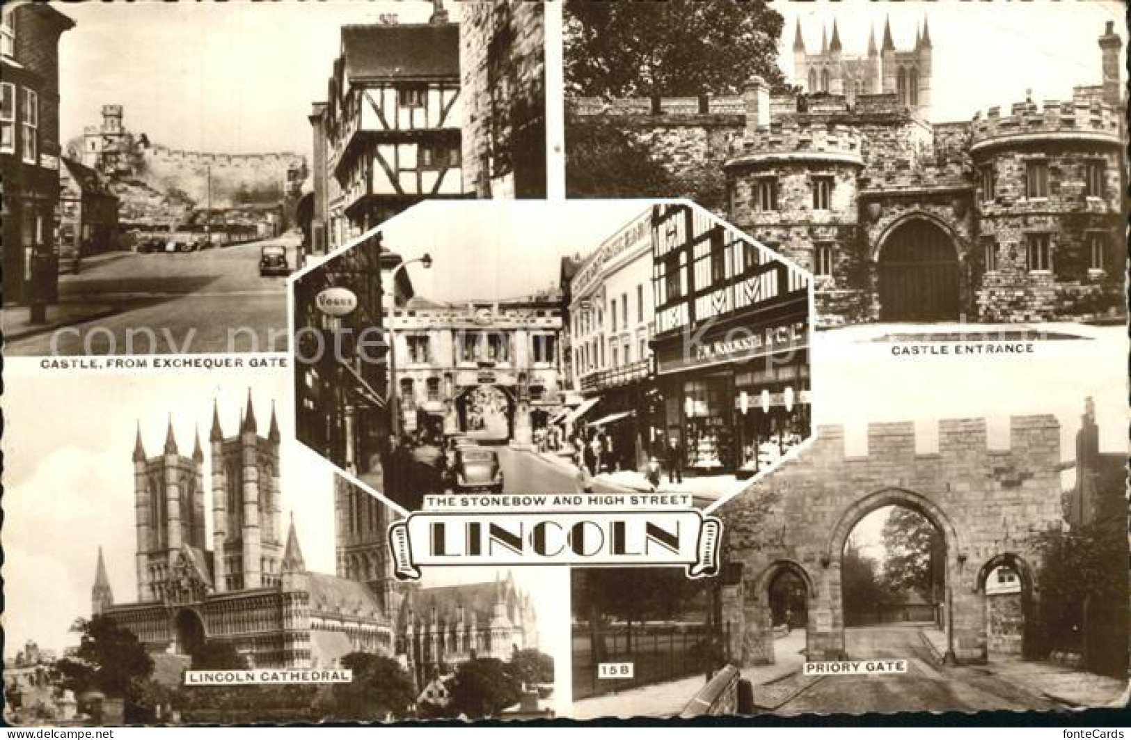 72409599 Lincoln Castle Priory-Gate Cathedral Stonebow And High Street Lincoln - Andere & Zonder Classificatie