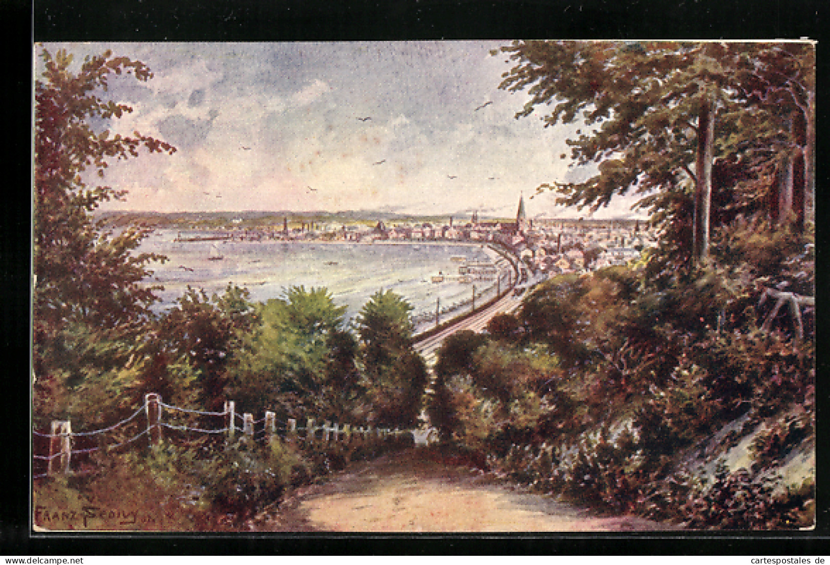 Künstler-AK Aarhus /Jütland, Panorama  - Danimarca