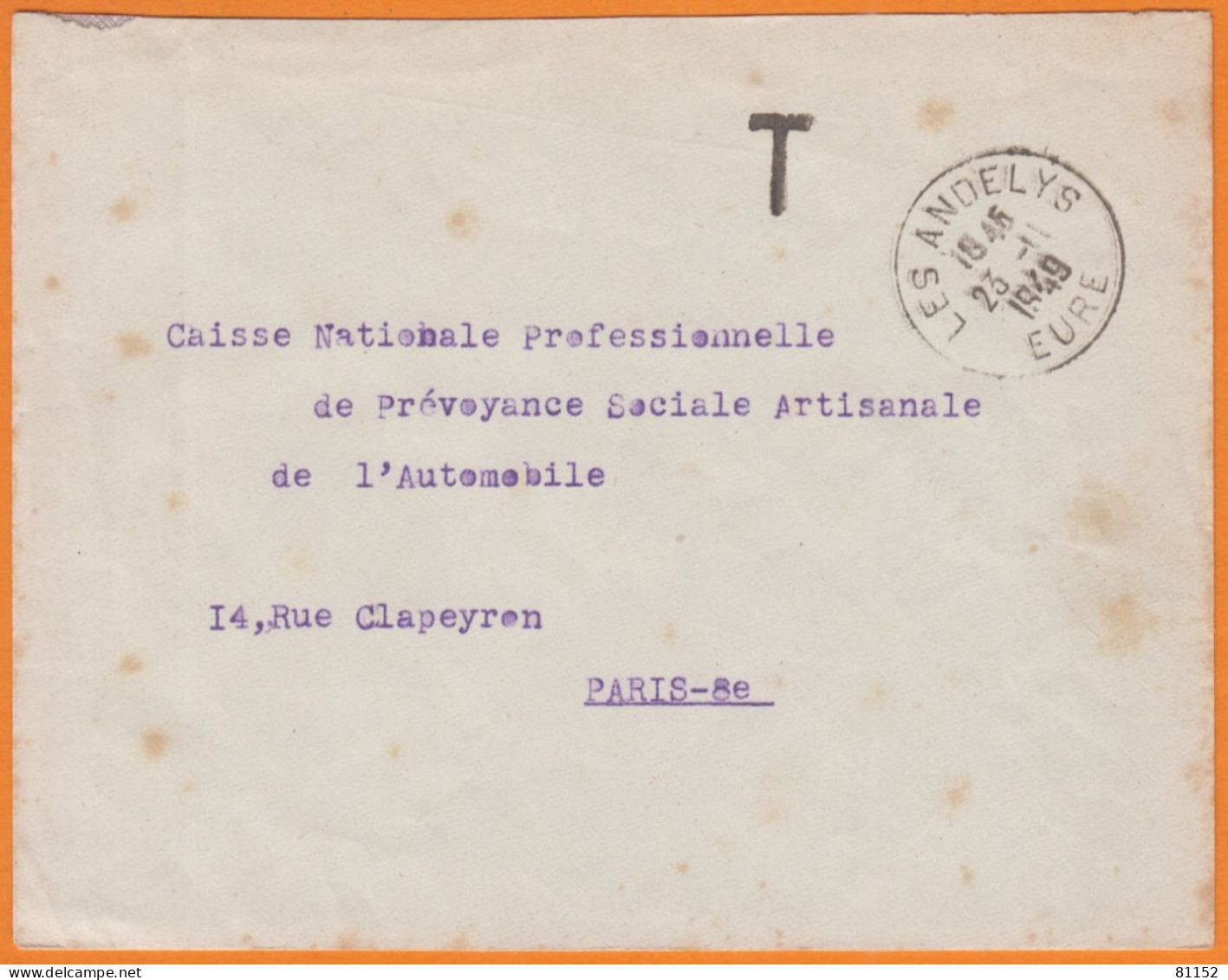 Lettre Pub De  27 LES ANDELYS  " Garage Du Centre " En F.P. Année 1949 - Brieven En Documenten