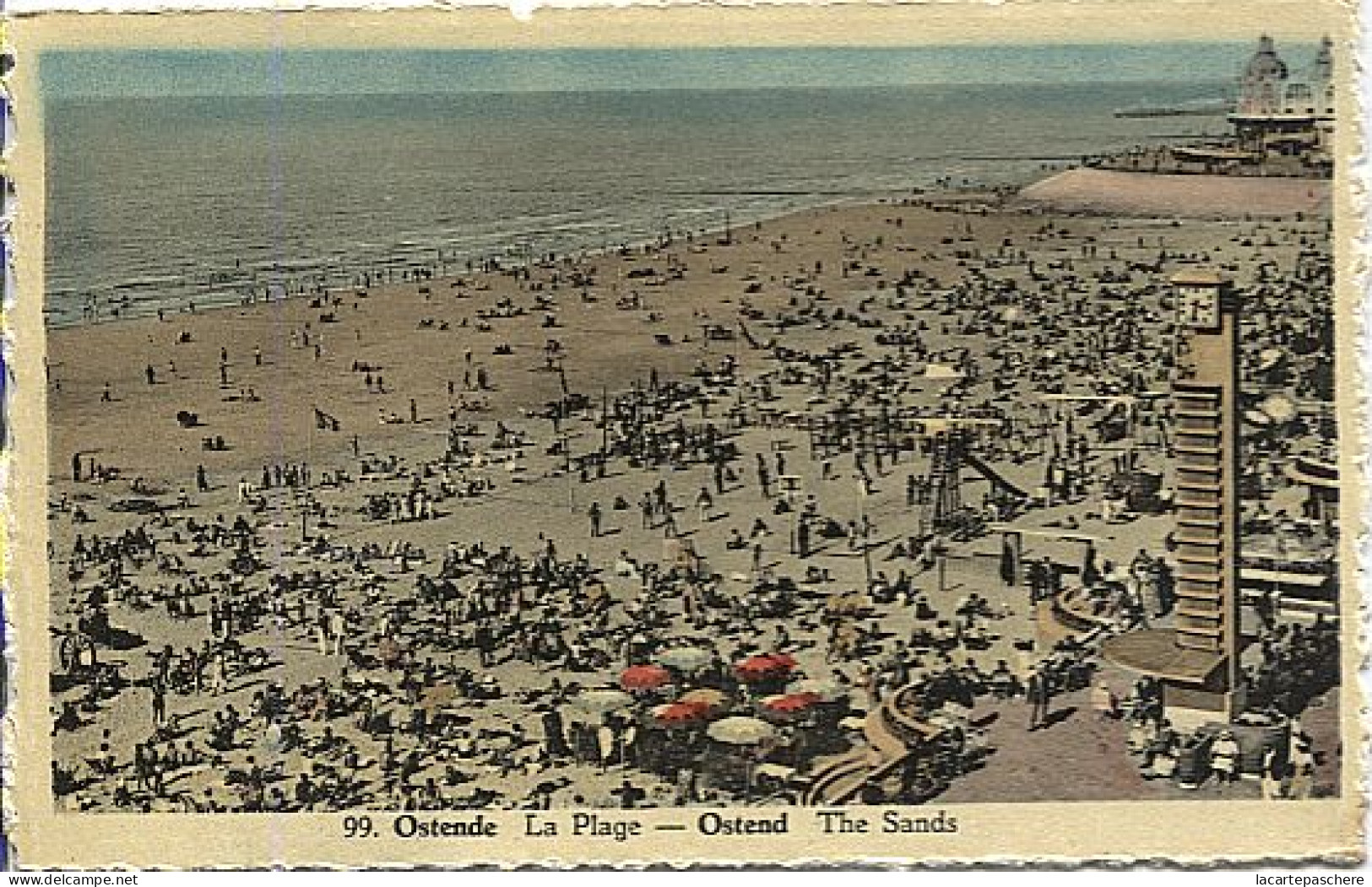 X114977 BELGIQUE FLANDRE OCCIDENTALE OOSTENDE OSTENDE OSTEND LA PLAGE A 15 HEURE 30 - Oostende