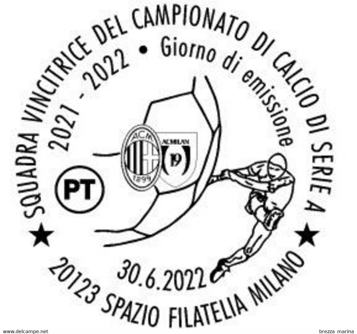 ITALIA - Usato - 2022 - Sport - Calcio - Milan – Campione D’Italia - B - 2021-...: Used