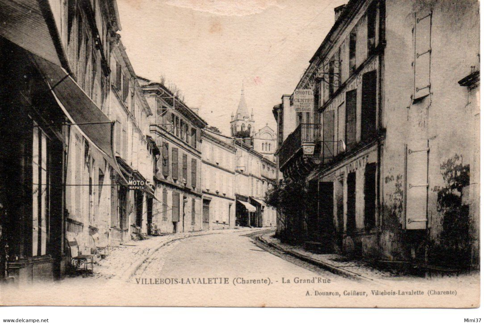 CPA 16 VILLEBOIS LAVALETTE LA GRAND' RUE 1924 - Altri & Non Classificati