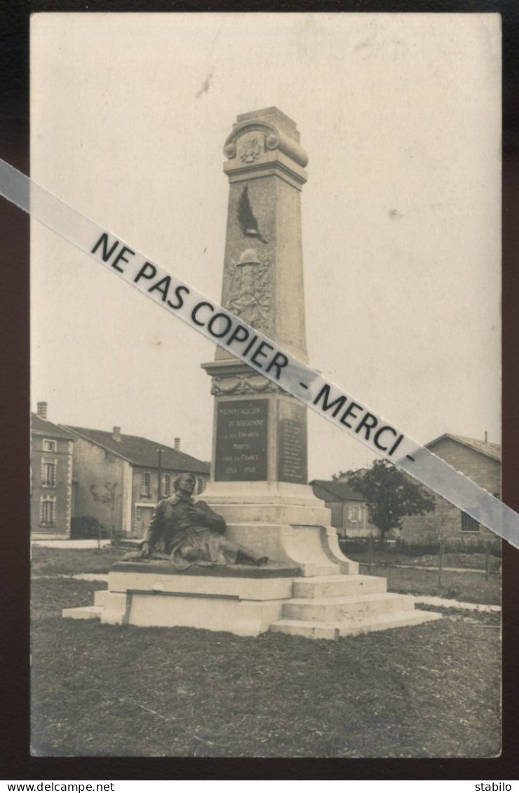 55 - MONTFAUCON D'ARGONNE - LE MONUMENT AUX MORTS - CARTE PHOTO ORIGINALE - Altri & Non Classificati