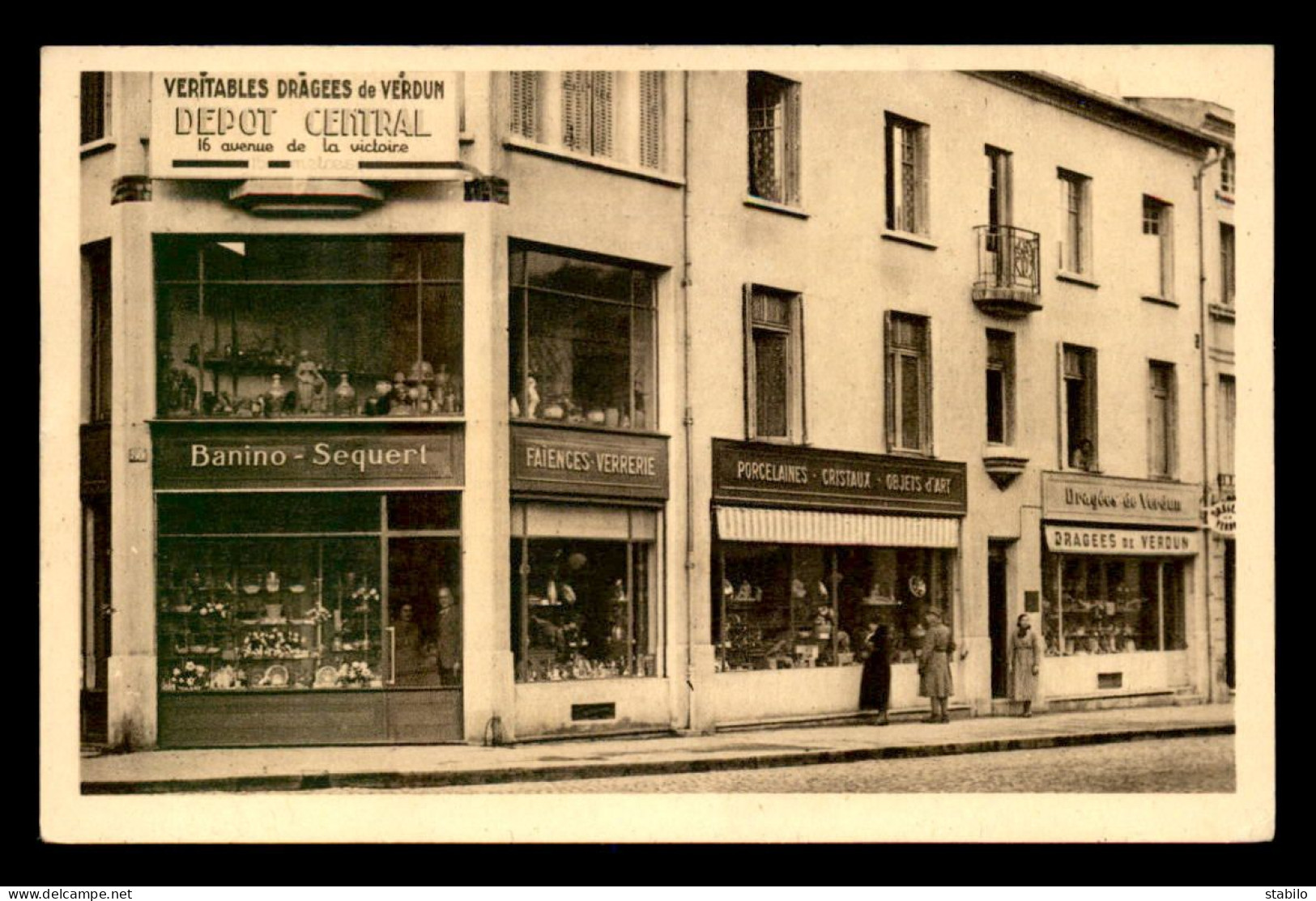 55 - VERDUN - AVENUE DE LA VICTOIRE - MAGASIN BANINO-SEQUERT, FAIENCES PORCELAINES CRISTAUX OBJETS D'ART - SANS EDITEUR - Verdun