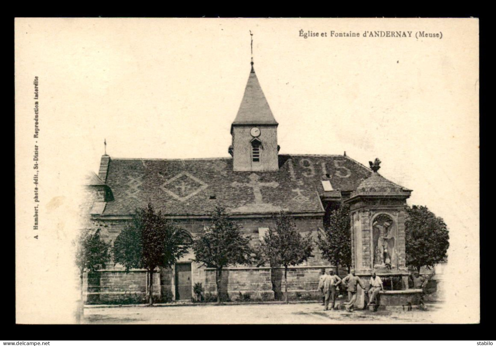 55 - ANDERNAY - EGLISE ET FONTAINE - EDITEUR HUMBERT - Other & Unclassified