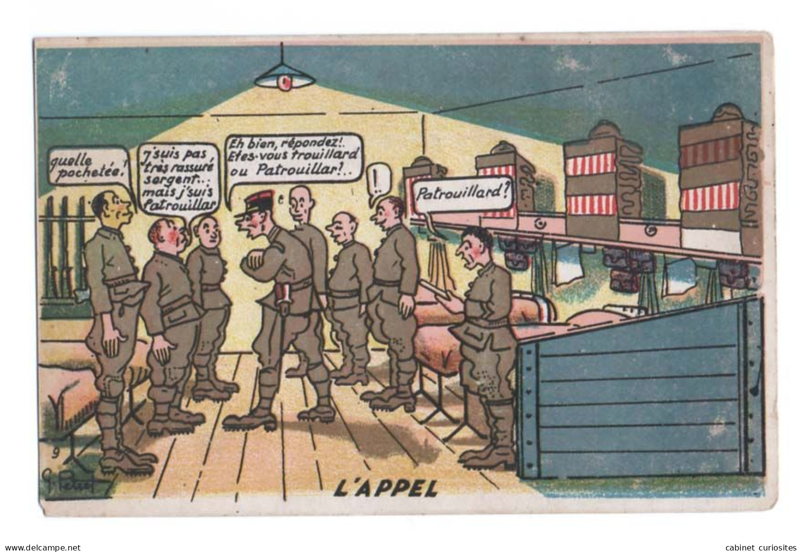 Illustrateur G. Petiet - L' APPEL - Chambrée Militaire - Trouillard Ou Patrouillar ? - Humor