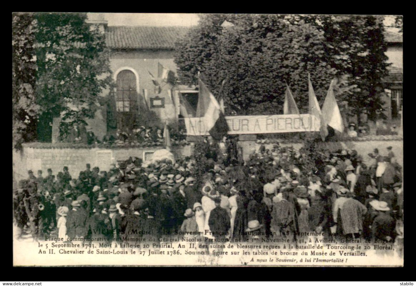 55 - AVILLER - INAUGURATION DE LA PLAQUE EN MEMOIRE DU GENERAL PIERQUIN  - Sonstige & Ohne Zuordnung