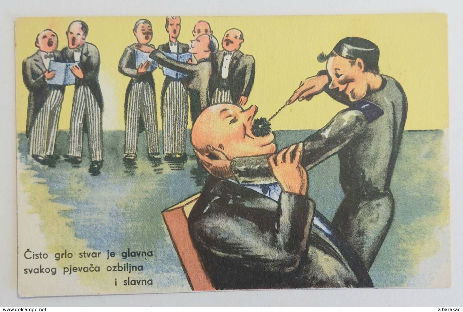 Chimney Man - Singers , Old Postcard - Humour