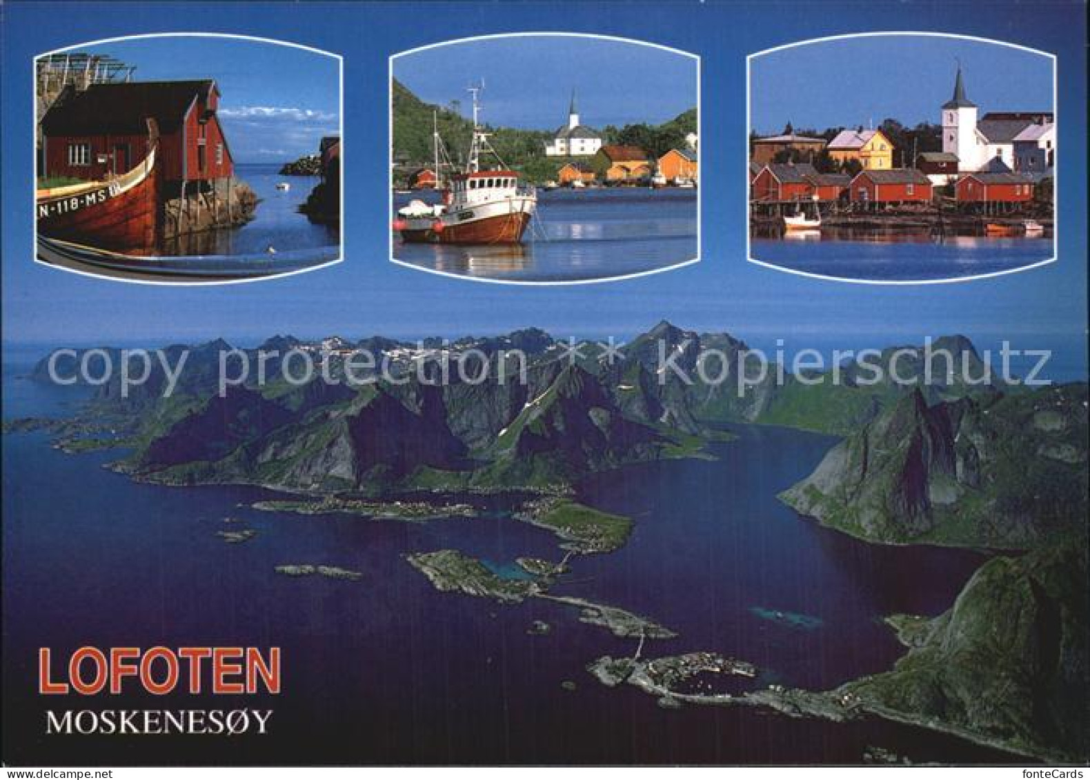 72458907 Moskenes Lofoten Boot Fliegeraufnahme Norwegen - Norway