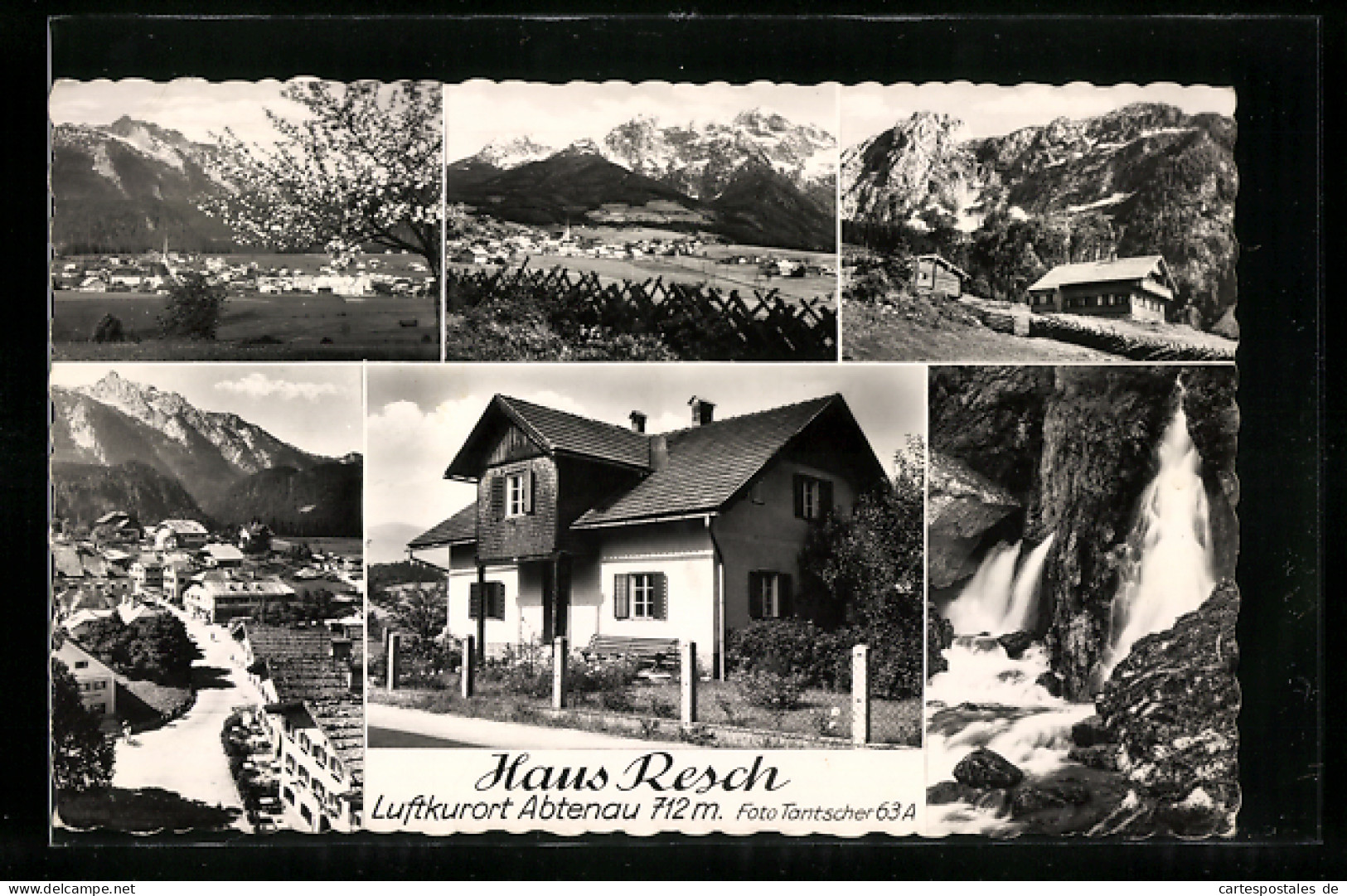 AK Abtenau, Pension Haus Resch, Wasserfall, Strassenpartie  - Autres & Non Classés