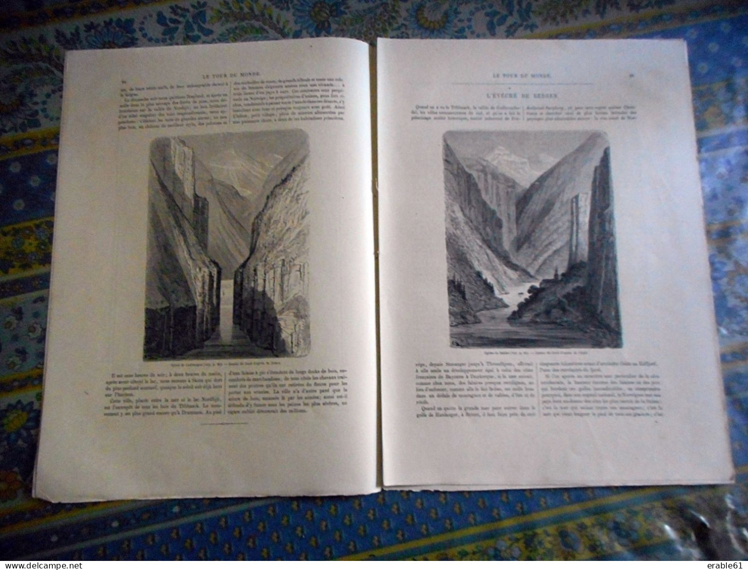 LE TOUR DU MONDE 1860 SCANDINAVE LAC FLATDAL BERGEN GUDVANGEN BAKKE STALHEIM VORINGFOSS HEIMDAL SOGN NOCE NORVEGE BANDAK - Tijdschriften - Voor 1900