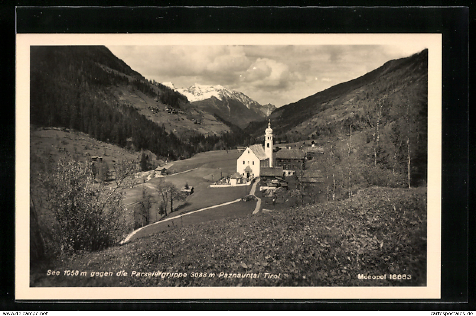 AK See /Paznauntal, Ortspartie Mit Kirche Gegen Die Parseiergruppe  - Other & Unclassified