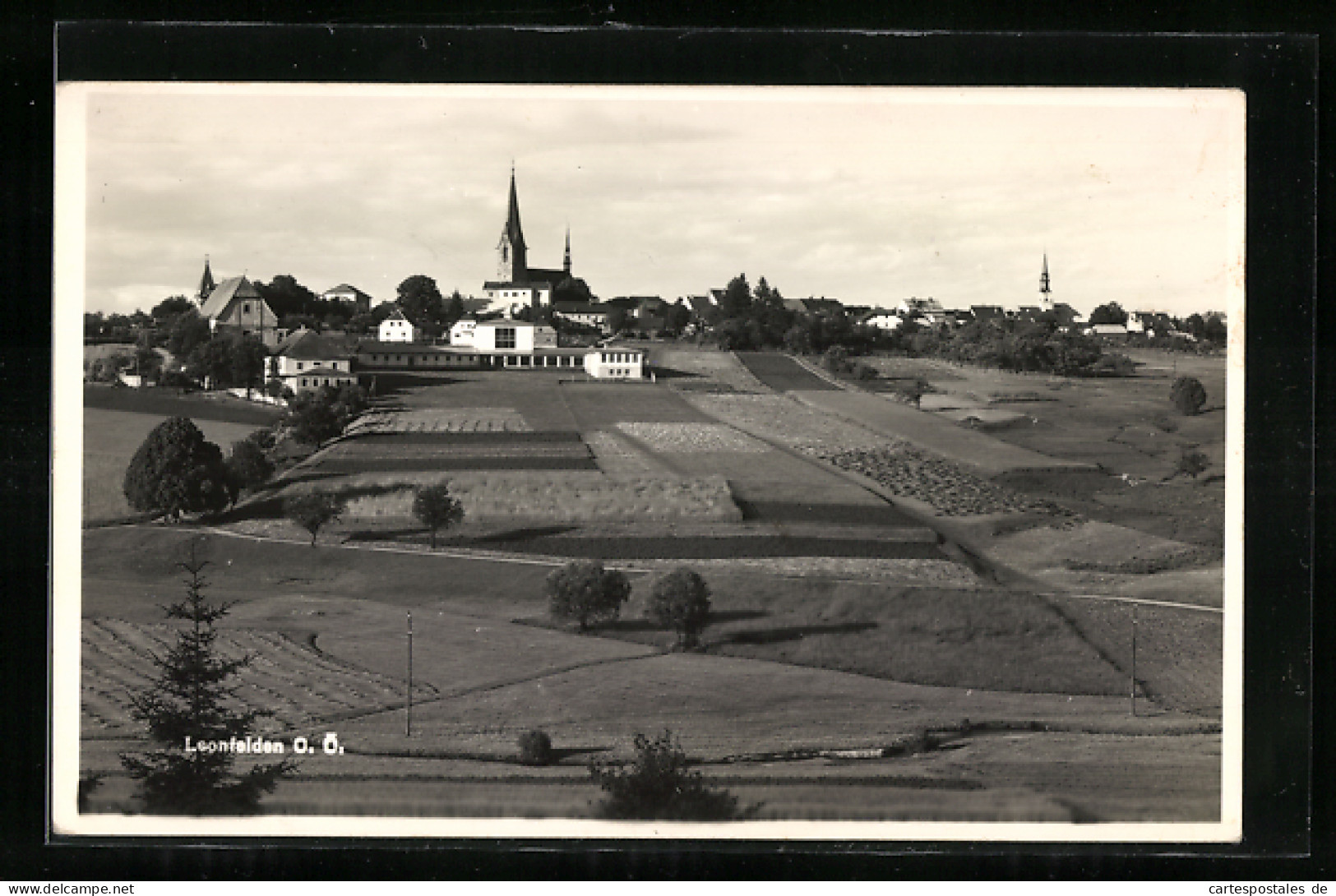 AK Leonfelden /O.-Ö., Ortspartie Mit Kirche  - Otros & Sin Clasificación