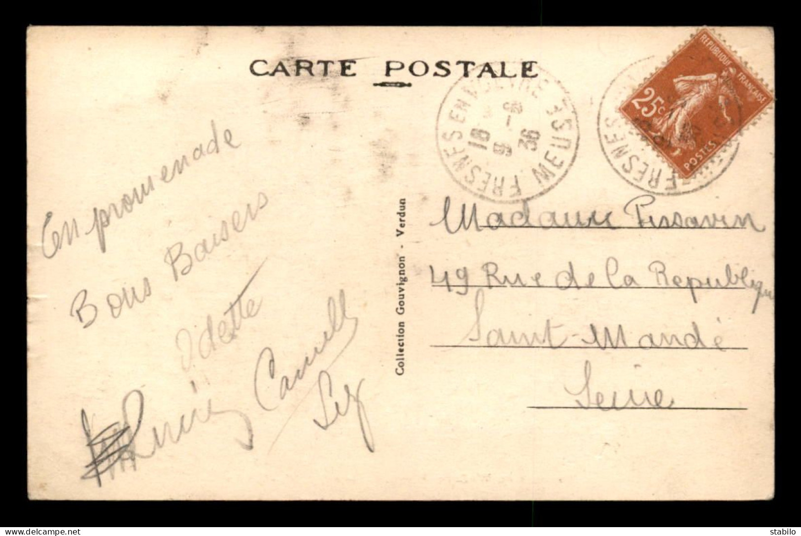 55 - FRESNES-EN-WOEVRE - PLACE DE L'HOTEL DE VILLE - EDITEUR GOUVIGNON - Other & Unclassified