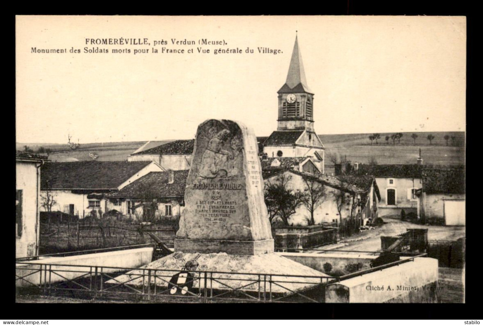 55 - FROMEREVILLE - MONUMENT AUX MORTS ET VUE GENERALE - EDITEUR MINIOT - Andere & Zonder Classificatie