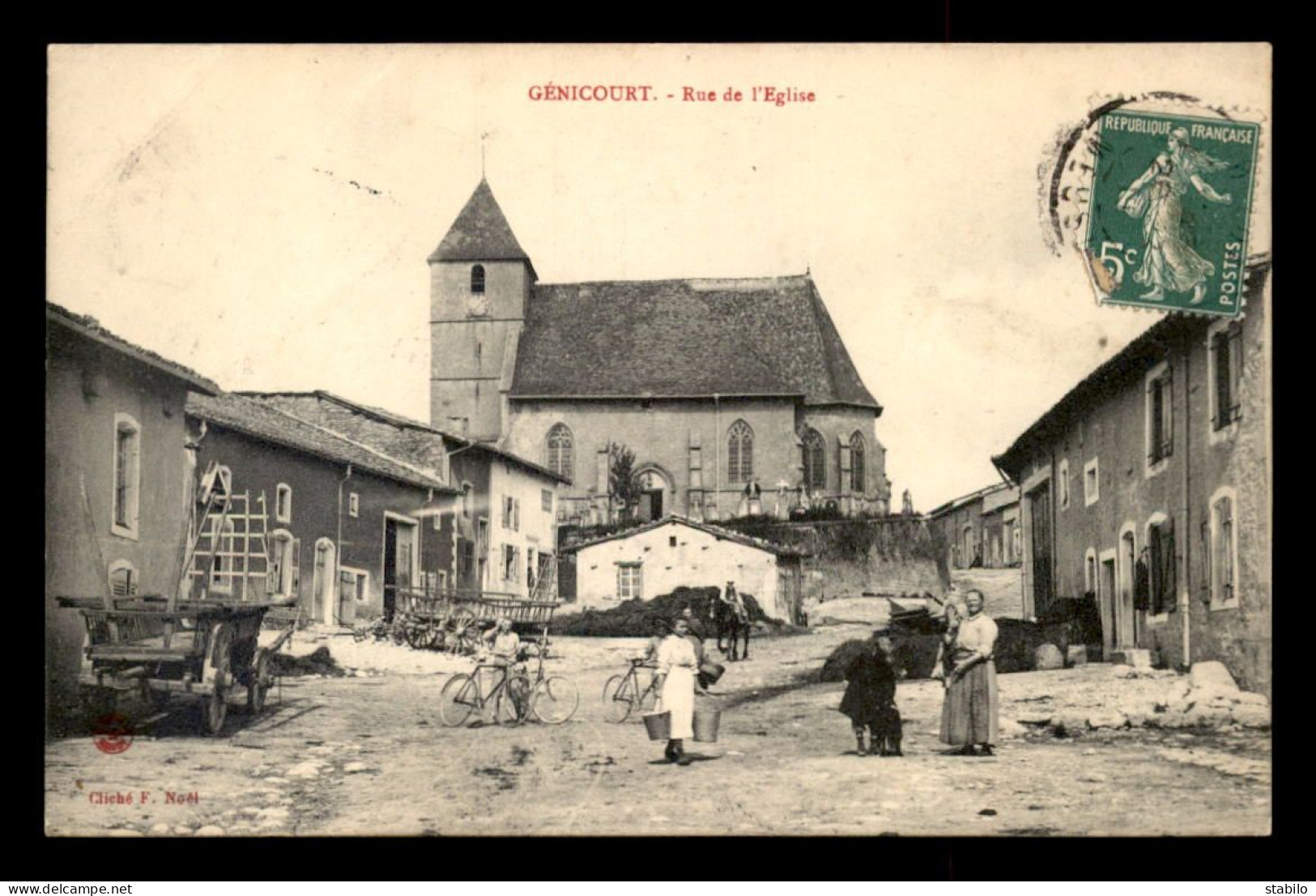 55 - GENICOURT - RUE DE L'EGLISE - EDITEUR NOEL - Autres & Non Classés