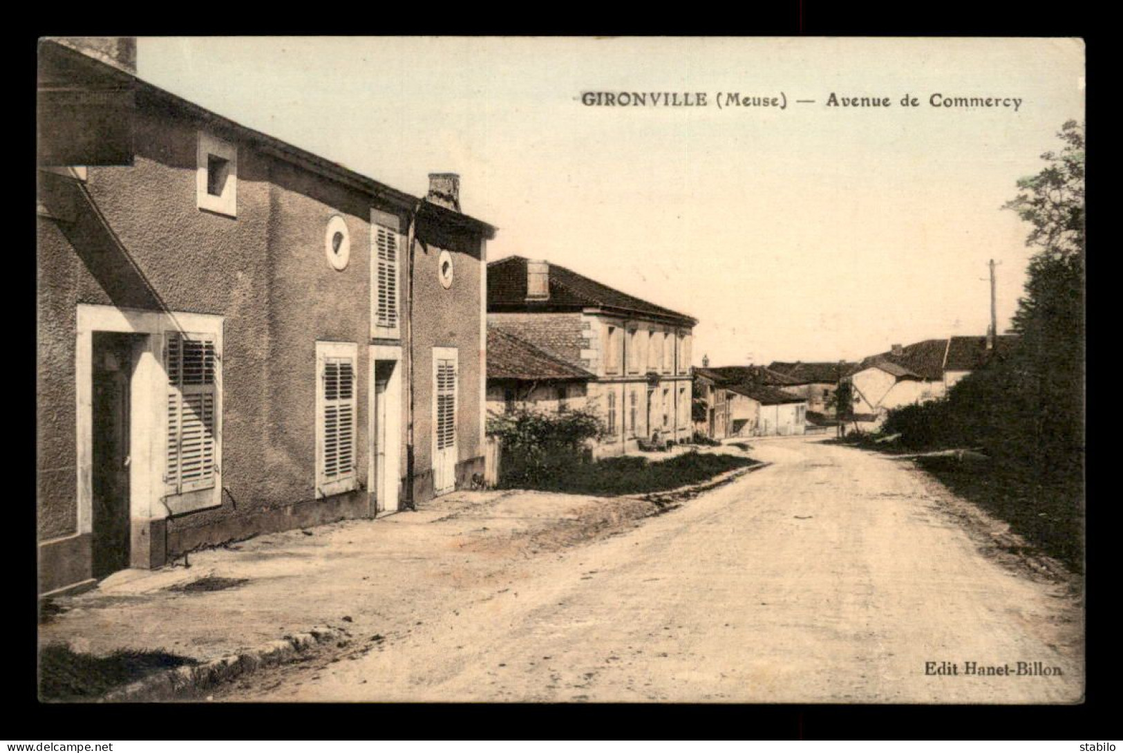 55 - GIRONVILLE - AVENUE DE COMMERCY - CARTE COLORISEE - EDITEUR HANET-BILLON - Andere & Zonder Classificatie