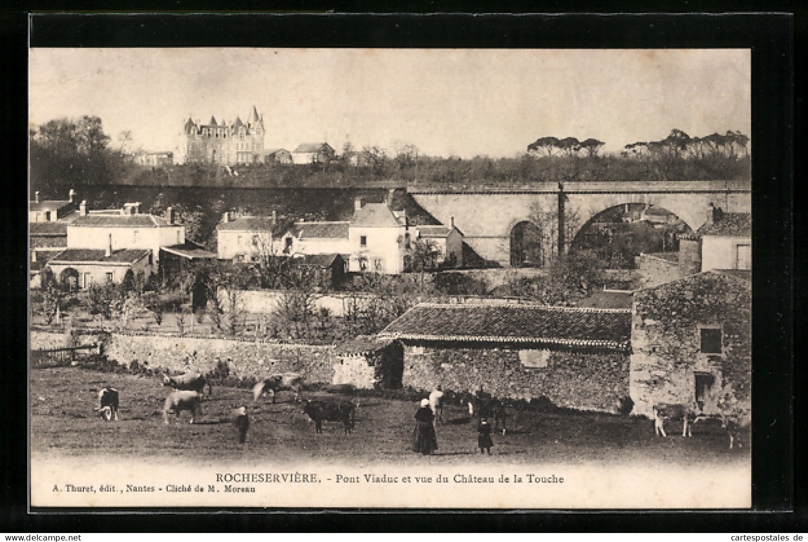 CPA Rocheservière, Pont Viaduc Et Vue Du Château De La Touche  - Autres & Non Classés