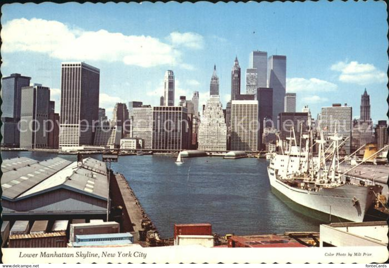 72444673 Manhattan_New_York Lower Manhattan Skyline Twin Towers World Trade Cent - Autres & Non Classés