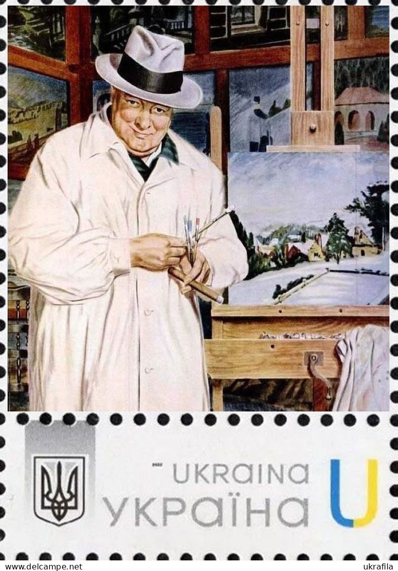 Ukraine 2022, England History, Politician, Writer Winston Churchill, Art, 1v - Ucrania