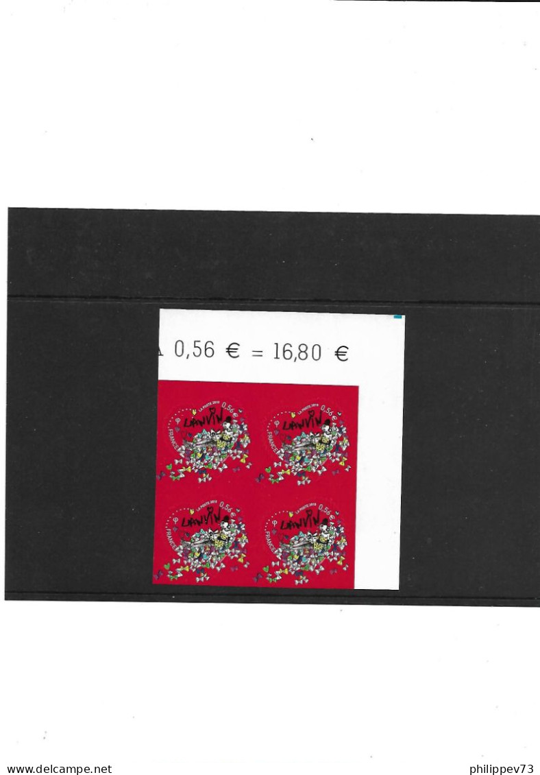 TP Autoadhésif  St Valentin Coeurs 2010 De La Maison De Couture Lanvin N°386 X 4 Année 2010 N** - Unused Stamps