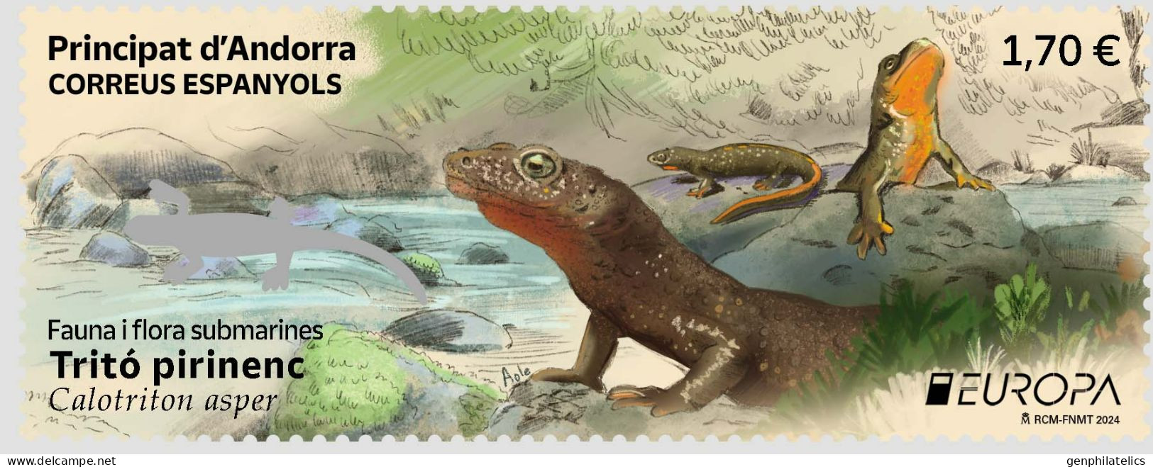 ANDORRA (Spain) 2024 Europa CEPT. Underwater Fauna & Flora - Fine Stamp MNH - Nuevos